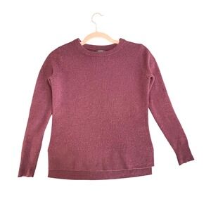 Halogen 100 Cashmere‎ Crew Neck Sweater Burgundy XS Womens Soft Warm Luxury